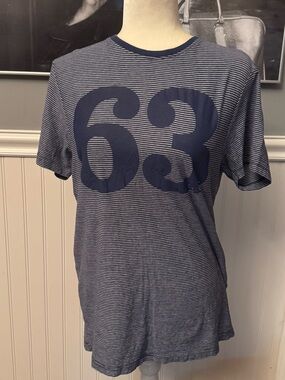 Heritage UCLA Collegiate Wear Blue White Stripes 63 Cotton Tshirt Size Medium